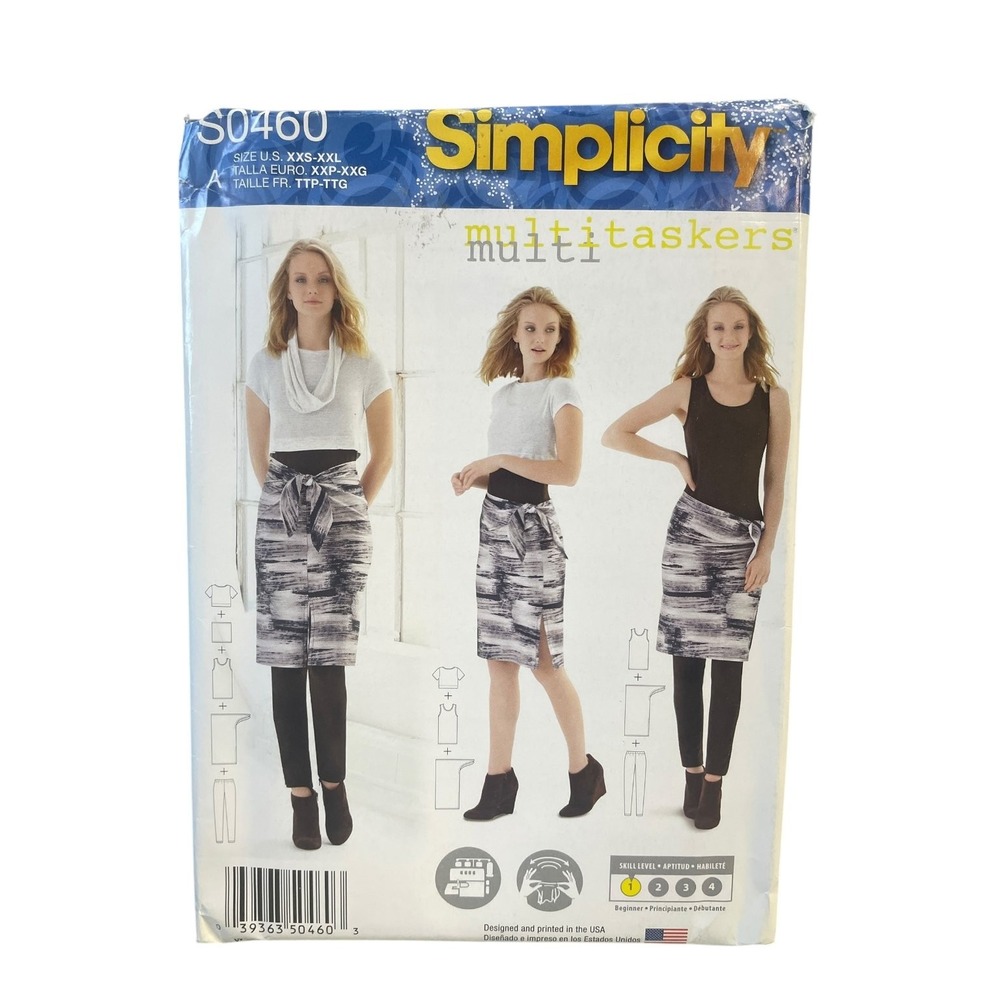 Simplicity S0460 Misses Knit Leggings Tank-Top Crop Tee Sarong XXS-XXL